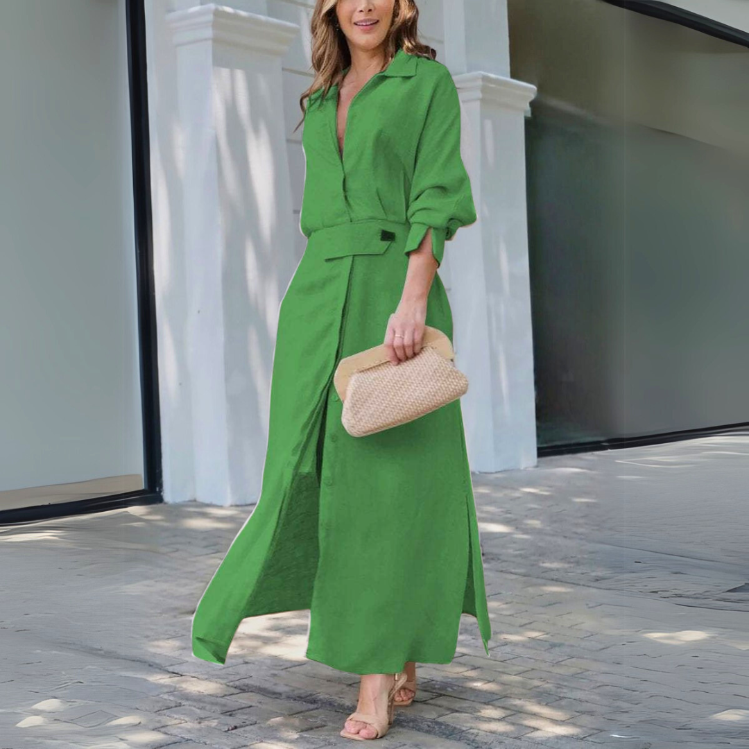 Marleen | Elegant Maxi Jurk met V-Hals