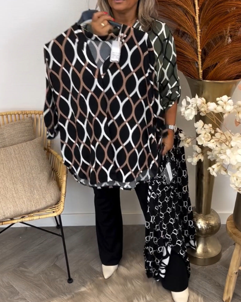 Mariska | Casual Blouse met Lange Mouwen en Elegant Patroon