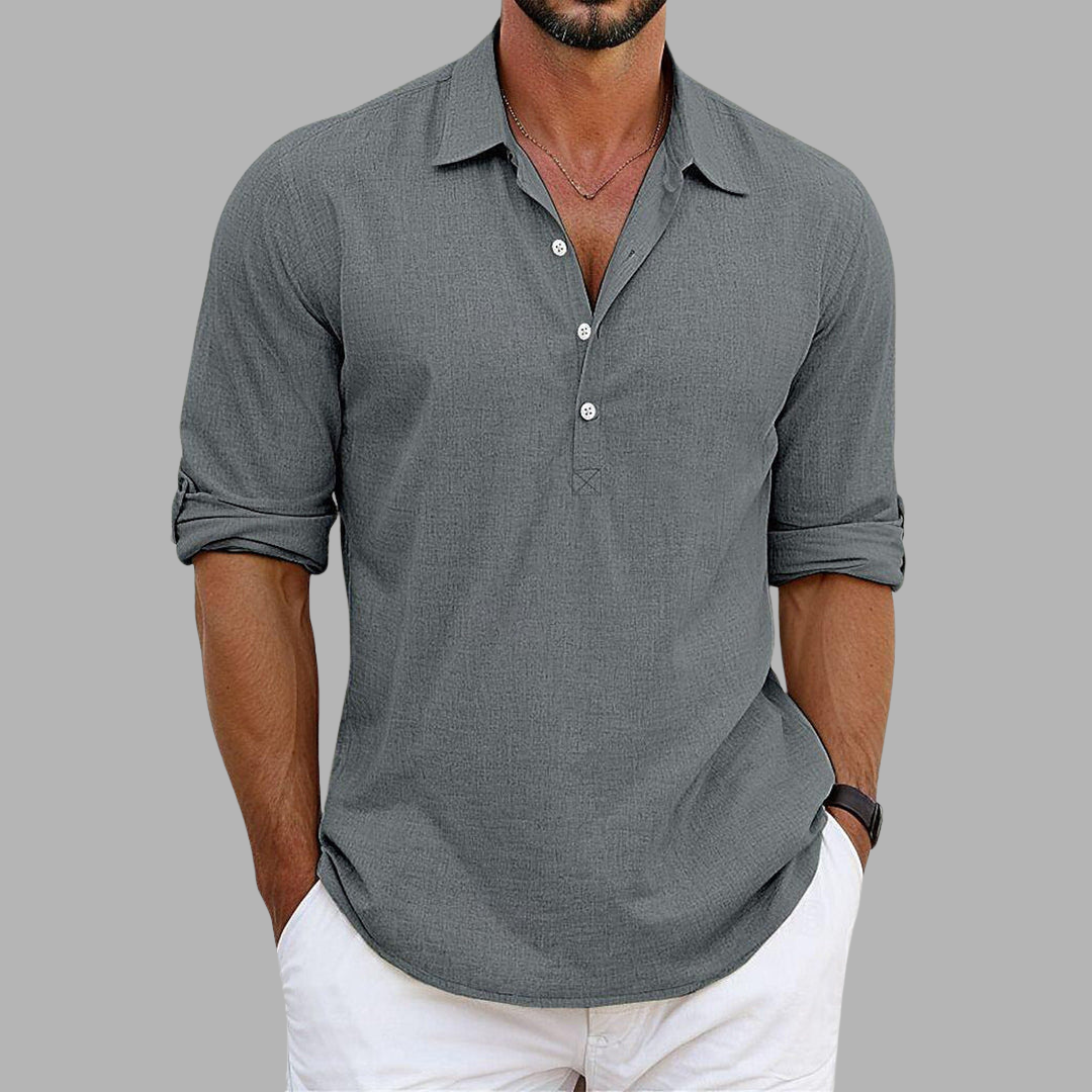 Alvin | Elegante Linnen-Katoen Overhemd voor Luxe en Comfort