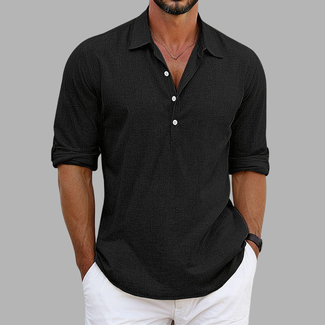 Alvin | Elegante Linnen-Katoen Overhemd voor Luxe en Comfort