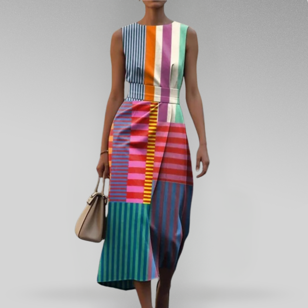 Heidi | Mouwloze jurk met print