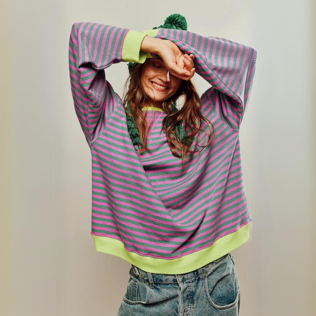 OFELIA™ | OVERSIZE STREEPJES TRUI