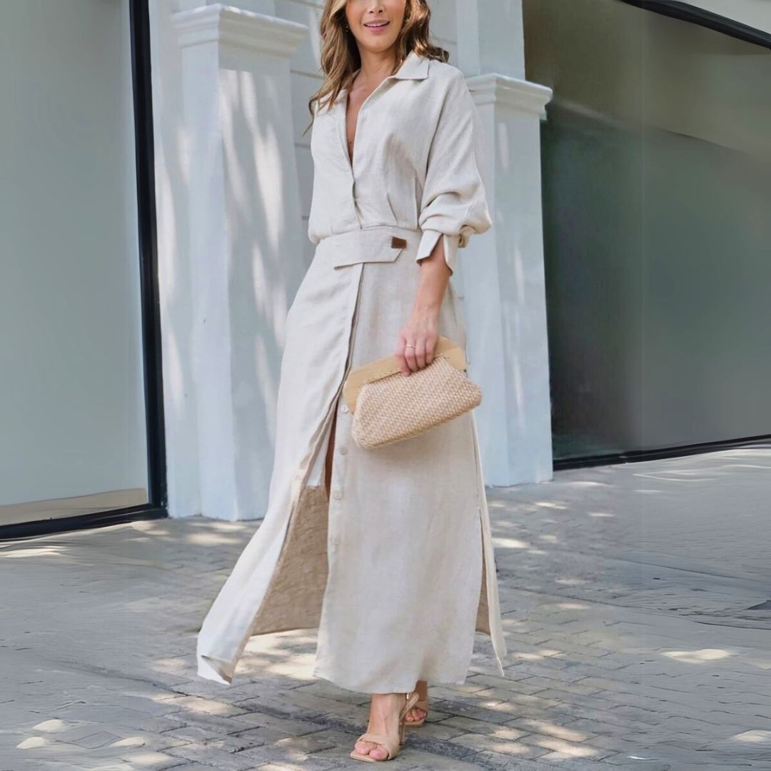 Marleen | Elegant Maxi Jurk met V-Hals