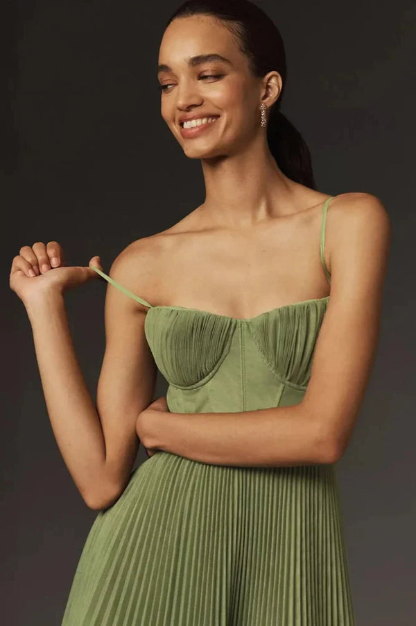ISABELLA | ELEGANTE PLISSE MIDI JURK