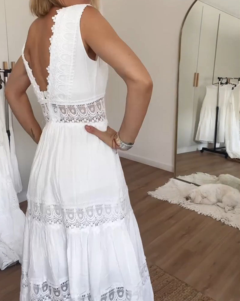 Nadine | Elegante Kantjurk met V-Hals